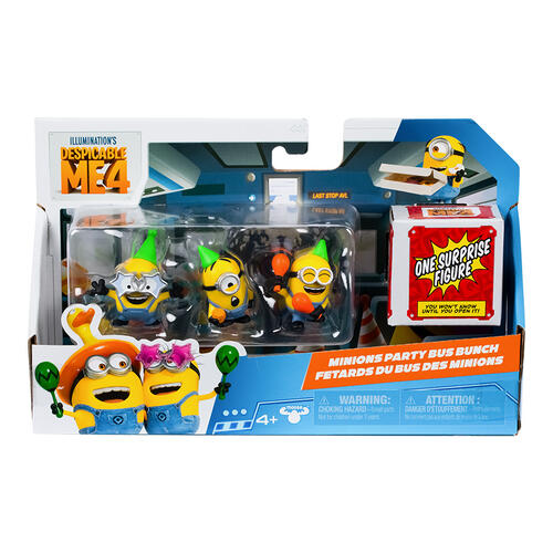 Despicable Me 4 2 Inch Coll 4pcs Pack Party Bus